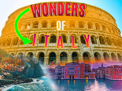 Travelling Thumbnail - ITALY branding graphic design illustration thumbnail thumbnail design typography youtube thumbnail designs