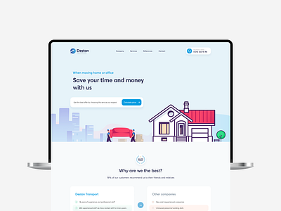 Destan Transport: Homepage brand identity branding design graphic design header hero illustration landing landing page logo mobile product responsive ui ui design ux web