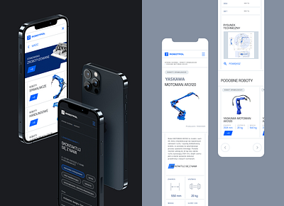 ROBOTPOL mobile blue branding industrial industry mobile robot technology ui ux web website