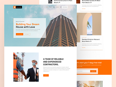 Construction Website Design - Landing Page building design construction business construction design construction landing page construction layout construction portfolio construction services construction website