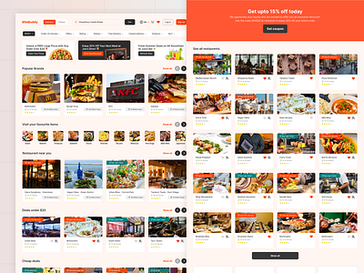 BiteBuddy Home Screen Design food food delivery ui ux