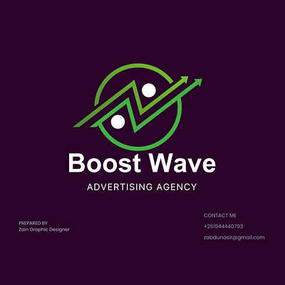 Boost Wave Advertising Agency Logo graphic design logo