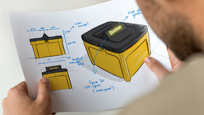 Zooter pannier ideation sketch ideation illustration industrial design