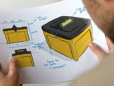 Zooter pannier ideation sketch ideation illustration industrial design