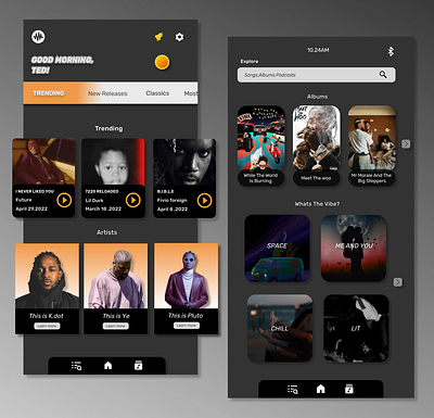 music player mobile app app design illustration logo ui