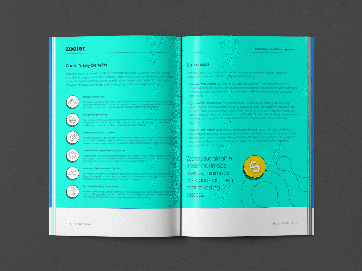 Zooter brochure branding brochure graphic design illustration layout