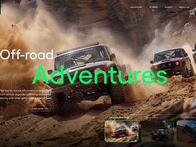 UI exploration for an off-road driving company hero ui user interface design visual design web design