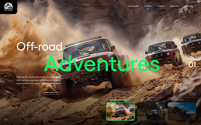 UI exploration for an off-road driving company hero ui user interface design visual design web design