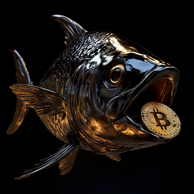 It's a bit fishy. 3d 3d art 3d crypto ai design ai designer animation bitcoin branding crypto design graphic design illustration logo motion motion visualizer ui vector