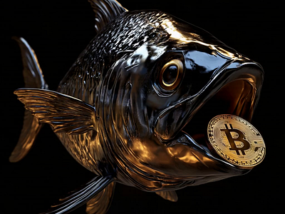 It's a bit fishy. 3d 3d art 3d crypto ai design ai designer animation bitcoin branding crypto design graphic design illustration logo motion motion visualizer ui vector