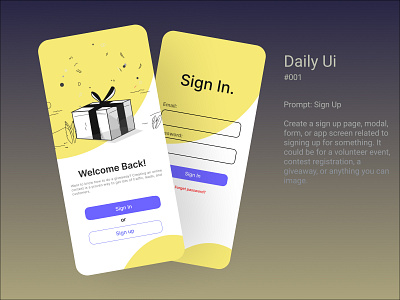 Signup page. dailyui ui