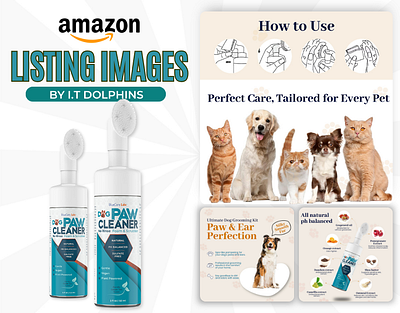 Premium Amazon Listing Images - PAW CLEANER | I.T Dolphins amaz amazonapluscontent amazonlistingimages amazonoptimization amazonstorefront apluscontent brandgraphics branding design graphic design i.t dolphins illustration infographics listingimages ui