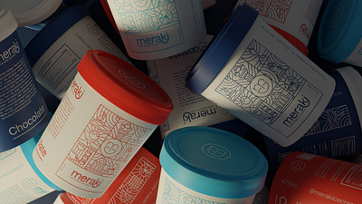 Meraki ice cream tub designs brand identity branding graphic design mock up packaging packaging design