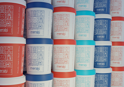 Meraki ice cream tub colours brand identity branding graphic design