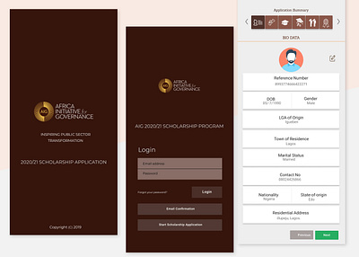 Scholarship Recruitment App branding graphic design ui