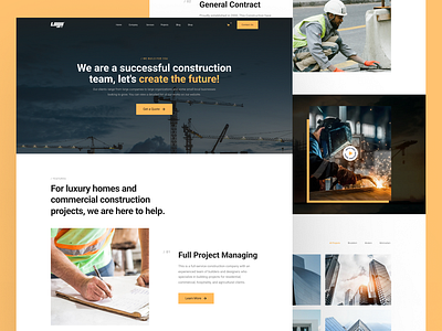 Landing Page Design For a Construction Team construction business construction company construction design construction landing page construction layout construction portfolio construction web construction website