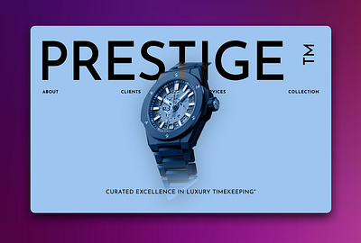 Prestige watch boutique 3d design boutique branding graphic design hero page luxury luxury watches ui watch web design webflow website development