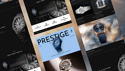 Luxury watch boutique branding daily ui darkh colours figma landing page luxury luxury landing page luxury watch boutique modern ui ui us design ux webflow website development