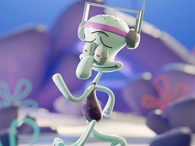 Squidward - Spongebob 3d character illustration stylized