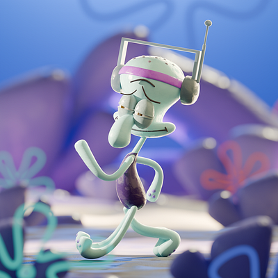 Squidward - Spongebob 3d character illustration stylized