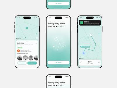 OLA Maps - UI/UX Concept app branding map maps mobile mockup ola ui uiconcept uiux ux vector