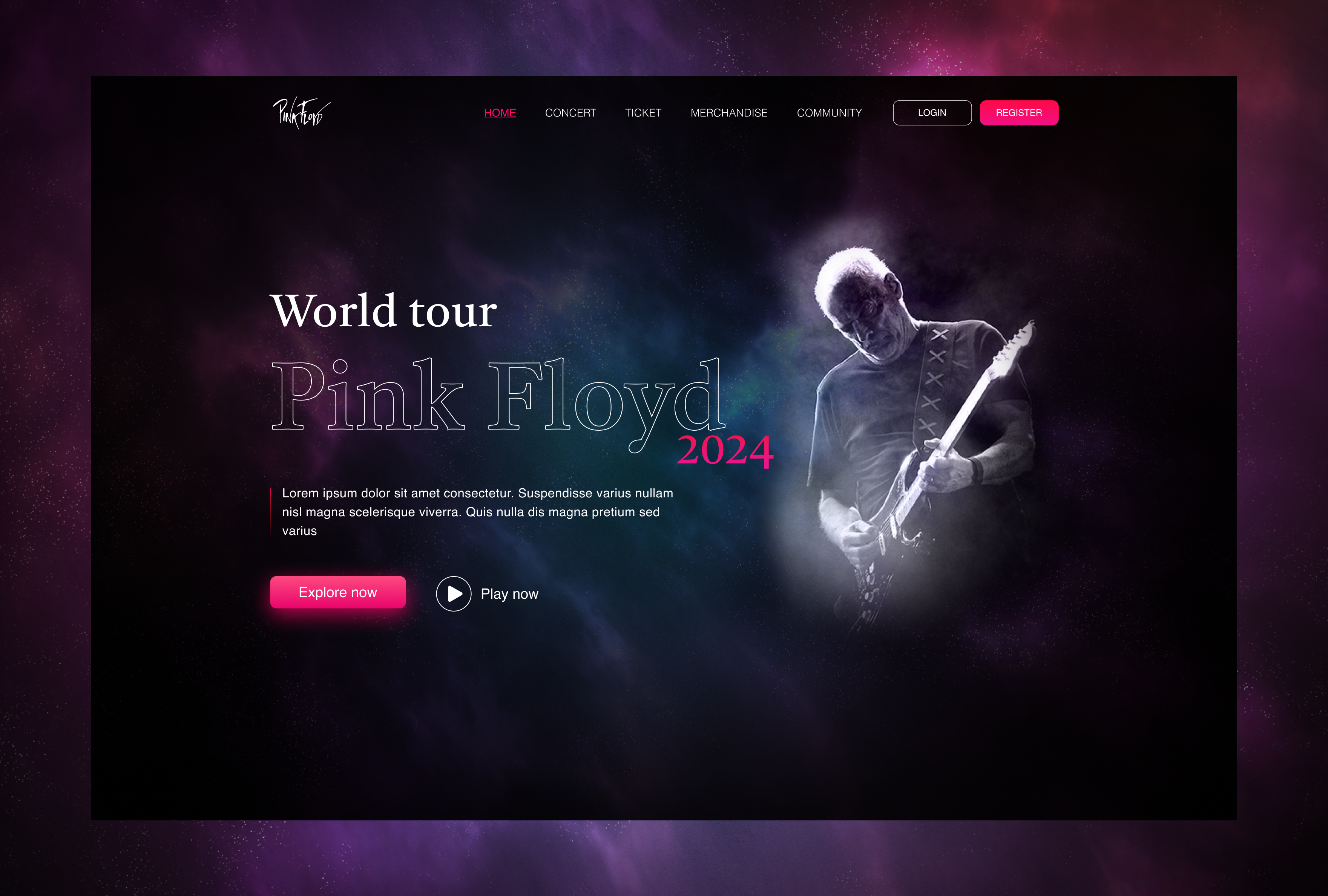 Daily UI # 03, Landing dailyui dailyui 03 pink floyd ui