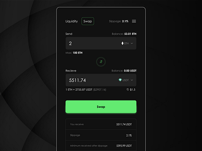 On-Chain Swapping design dex mobile design swapping ui uiux ux visual design web 3