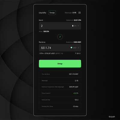 On-Chain Swapping design dex mobile design swapping ui uiux ux visual design web 3