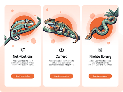 Exotic pets App Onboarding app branding cool corporative design exotic illustration inspiration mobile onboarding pets ui uxui