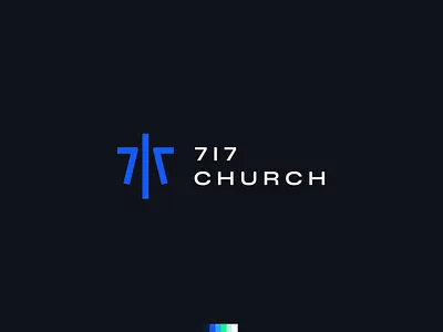 717 Church 717 branding church clean contemporary cross jesus logo modern royal