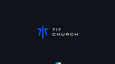 717 Church 717 branding church clean contemporary cross jesus logo modern royal