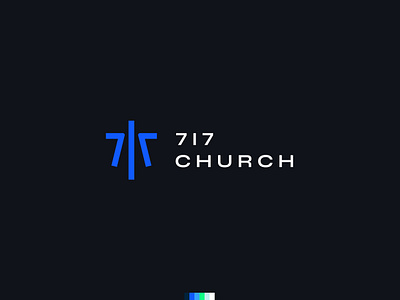 717 Church 717 branding church clean contemporary cross jesus logo modern royal