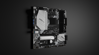 ASRock B550M PRO4 Motherboard 3D Model