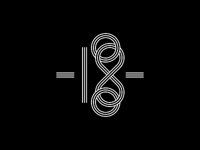 KMPS 18 chains line art logo number simple