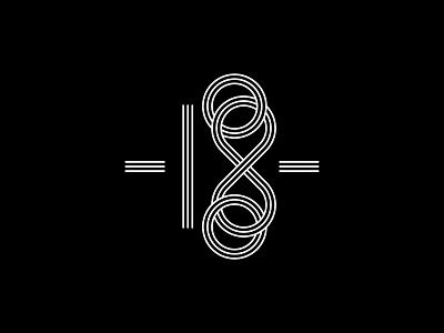KMPS 18 chains line art logo number simple