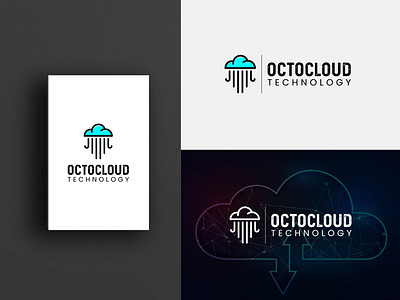 Octocloud technology logo. Tech logo with octopus. art business cloud engineering ill illustration innovation logo design nature ocean octopus tech technews technology