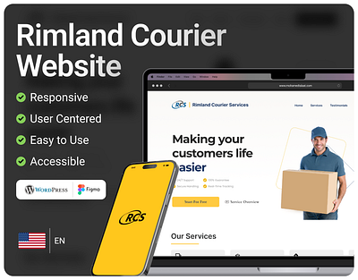 Rimland Courier Website courier courier website delivery website logistics web app logistics website ux ui