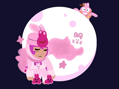 Moon Bunny Sandy illustration