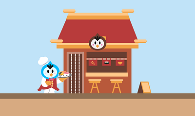 Mr. P's Sushi Restaurant illustration