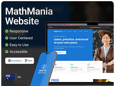 MathMania Educational Website educational website math teacher website mathematics website teaching platform website ux ui