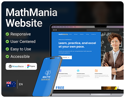 MathMania Educational Website educational website math teacher website mathematics website teaching platform website ux ui