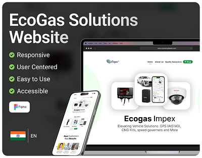 EcoGas Solutions Website car accessories website ecommerce online store ux ui