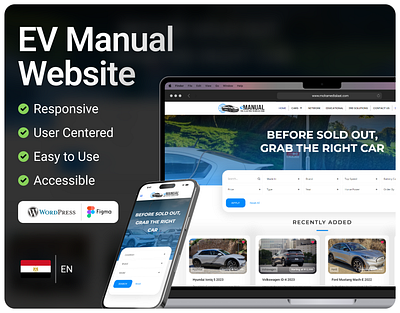 EV Manual Website automotive website car dealership website car marketplace ux ui