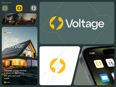 Voltage Logo & Branding abstract logo app icon branding energy logo logo design modern logo real estate logo volt logo voltage logo