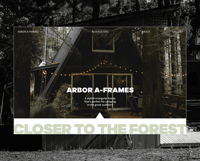 A-Frames Website calm calmdesign cleandesign figma figmadesign minimalistic nature retreatdesign typography ui uidesign uiux vector web webdesign website