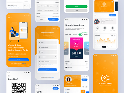 Cardmaker Apps Design app app design business card business card maker app card maker app clean design colourfull design creative design figma login signup mobile mobile app mobile app design saiful islam ui ui design uiux design ux ux design xd