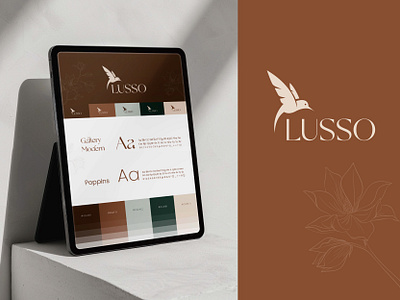 Branding Design for Lusso brand brand identity branding color palette design digital digital art earthy tone graphic design hospitality hotel identity branding italian italy logo logo ussage luxury modern tourism trave