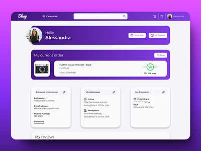 User Profile | Department Store design ui user profile