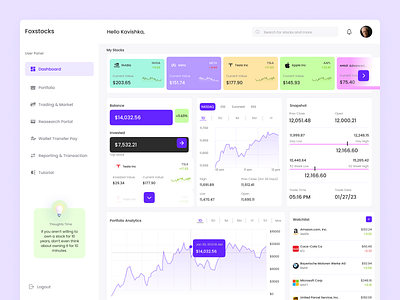 FoxStocks - Dashboard UI branding graphic design ui uiux