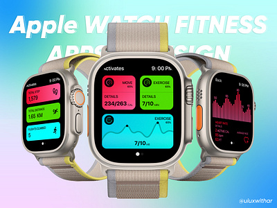 APPLE WATCH FITNESS APP REDESIGN app design apple watch design apple watch fitness app apps design branding design fitness app fitness app design landing page design mobile apps design ui ui design uiux uiux design ux design website design